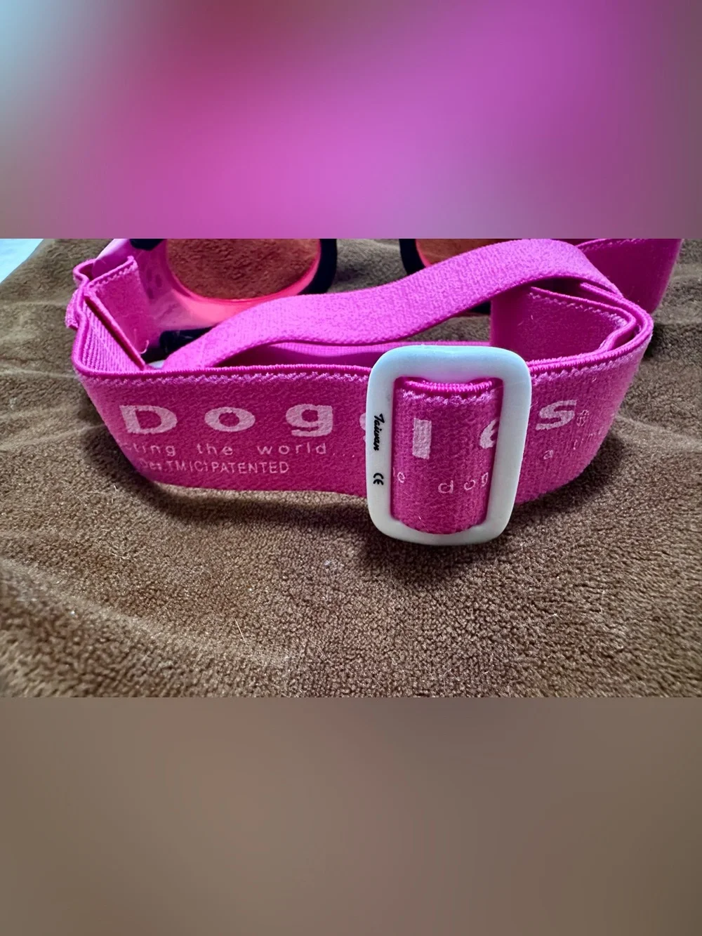 Doggles Protective Dog Eyewear-Pink Frame/Lens-100% UV Block Sunglasses-Size M